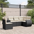Afuera Living Contemporary 5 Piece Poly Rattan Sofa Set in Black