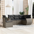 Afuera Living Contemporary 5 Piece Poly Rattan Sofa Set in Gray