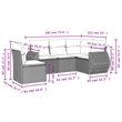 Afuera Living Contemporary 5 Piece Poly Rattan Sofa Set in Gray