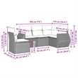 Afuera Living Contemporary Synthetic Poly Rattan  Large Sofa Set in Gray