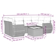 Afuera Living Contemporary 7 Piece Poly Rattan Sofa Set in Gray