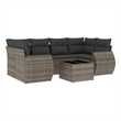 Afuera Living Contemporary 7 Piece Poly Rattan Sofa Set in Gray