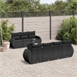 Afuera Living 8 Piece Poly Rattan Large Sofa Set with Removable Covers in Black