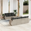 Afuera Living Contemporary 8 Piece Poly Rattan Sofa Set in Gray