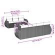 Afuera Living Contemporary 8 Piece Poly Rattan Sofa Set in Gray
