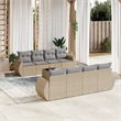 Afuera Living 9 Piece Poly Rattan Small Sofa Set in Gray/Beige