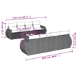Afuera Living Contemporary 9 Piece Poly Rattan Small Sofa Set in Gray