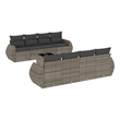 Afuera Living Contemporary 9 Piece Poly Rattan Small Sofa Set in Gray