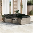 Afuera Living 9 Piece Poly Rattan Sofa Set in Light Gray/Dark Gray