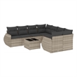 Afuera Living 9 Piece Poly Rattan Sofa Set in Light Gray/Dark Gray