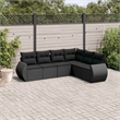 Afuera Living Contemporary 6 Piece Poly Rattan Sofa Set in Black