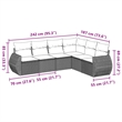 Afuera Living Contemporary 6 Piece Poly Rattan Sofa Set in Black