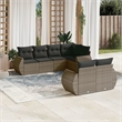 Afuera Living Contemporary 7 Piece Poly Rattan Sofa Set in Gray
