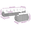 Afuera Living Contemporary 8 Piece Poly Rattan Small Sofa Set in Gray