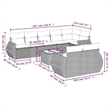 Afuera Living Contemporary 9 Piece Poly Rattan Sofa Set in Black