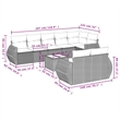 Afuera Living Contemporary 9 Piece Poly Rattan Sofa Set in Gray