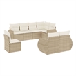 Afuera Living Contemporary Synthetic Poly Rattan 8 Piece Sofa Set in Beige