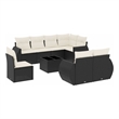 Afuera Living Contemporary 9 Piece Poly Rattan Large Sofa Set in Black