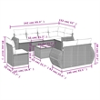 Afuera Living Contemporary 9 Piece Poly Rattan Sofa Set in Beige