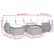 Afuera Living Contemporary 7 Piece Poly Rattan Sofa Set in Black/Cream