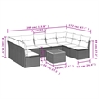 Afuera Living Synthetic Poly Rattan 10 Piece Sofa Set in Black/Cream