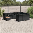 Afuera Living Contemporary 11 Piece Poly Rattan Sofa Set in Black