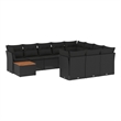 Afuera Living Contemporary 11 Piece Poly Rattan Sofa Set in Black