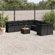 Afuera Living Contemporary 11 Piece Poly Rattan Sofa Set in Black