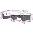 Afuera Living Contemporary 11 Piece Poly Rattan Sofa Set in Black