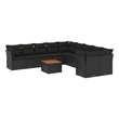 Afuera Living Contemporary 11 Piece Poly Rattan Sofa Set in Black