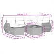 Afuera Living Contemporary 7 Piece Poly Rattan Sofa Set in Brown