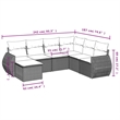 Afuera Living Contemporary 7 Piece Poly Rattan Sofa Set in Gray/Beige