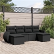 Afuera Living Contemporary 6 Piece Poly Rattan Sofa Set in Black