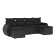 Afuera Living Contemporary 6 Piece Poly Rattan Sofa Set in Black