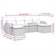Afuera Living Contemporary Synthetic Poly Rattan 6 Piece  Sofa Set in Gray