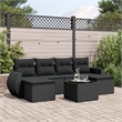 Afuera Living Contemporary Synthetic Poly Rattan 7 Piece  Sofa Set in Black