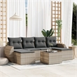 Afuera Living Contemporary 7 Piece Poly Rattan Sofa Set in Gray