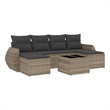 Afuera Living Contemporary 7 Piece Poly Rattan Sofa Set in Gray
