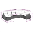Afuera Living Contemporary 9 Piece Poly Rattan Sofa Set in Black/Cream