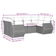Afuera Living Contemporary Synthetic Poly Rattan 6 Piece Large Sofa Set in Brown