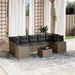 Afuera Living Contemporary Synthetic Poly Rattan 8 Piece  Sofa Set in Gray