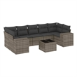 Afuera Living Contemporary Synthetic Poly Rattan 8 Piece  Sofa Set in Gray