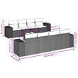 Afuera Living Contemporary 9 Piece Poly Rattan Sofa Set in Dark Gray