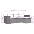 Afuera Living 4 Piece Poly Rattan Patio Sofa Set in Black/Blue