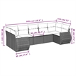 Afuera Living Contemporary 7 Piece Poly Rattan Sofa Set in Gray