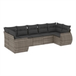 Afuera Living Contemporary 7 Piece Poly Rattan Sofa Set in Gray