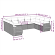 Afuera Living Contemporary 9 Piece Poly Rattan Sofa Set in Gray