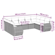 Afuera Living Contemporary 9 Piece Poly Rattan Sofa Set in Gray