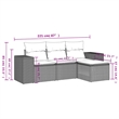 Afuera Living Contemporary 4 Piece Poly Rattan Sofa Set in Gray