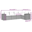 Afuera Living Contemporary 5 Piece Poly Rattan Small Sofa Set in Black